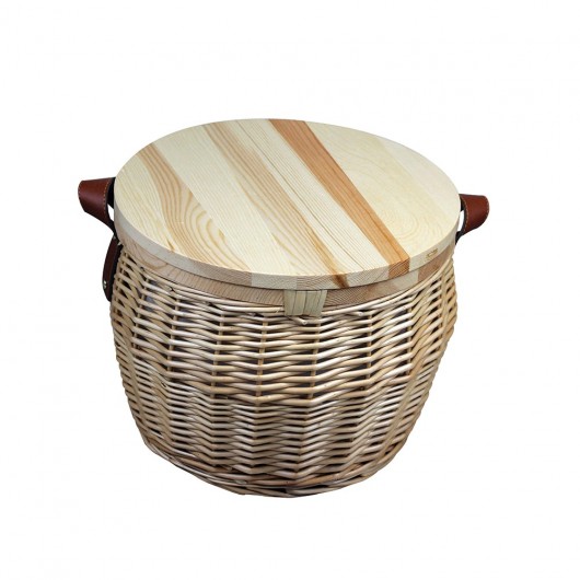 Promotional Wicker Basket With Lid Top View